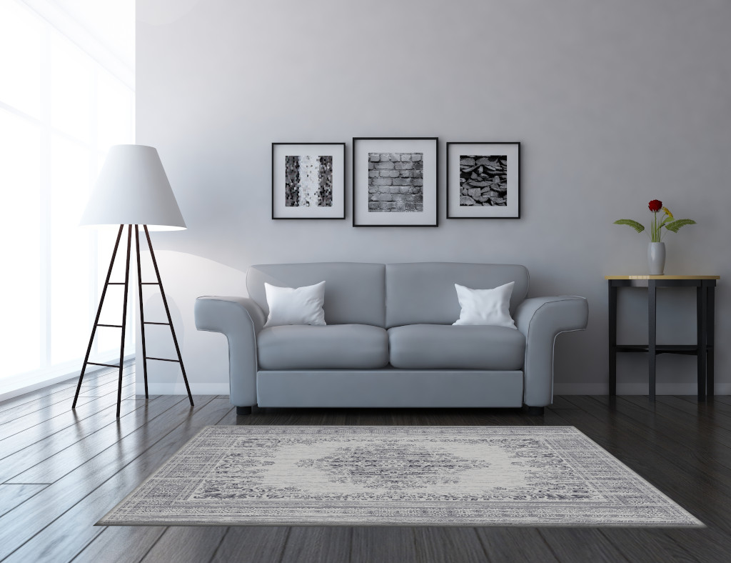 Viscose Cream-Grey 1557-071 Room Setting