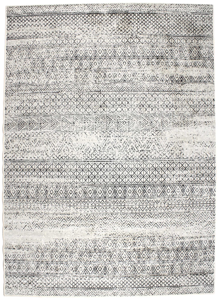 Viscose White Grey Rug